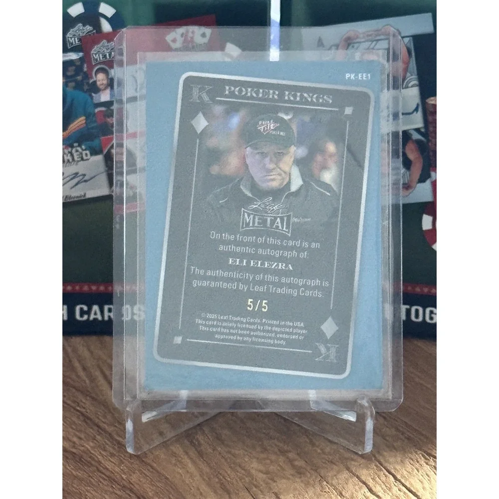 2025 Leaf Metal Poker Kings Eli Elezra On-Card Auto 5/5 PK-EE1 SSP